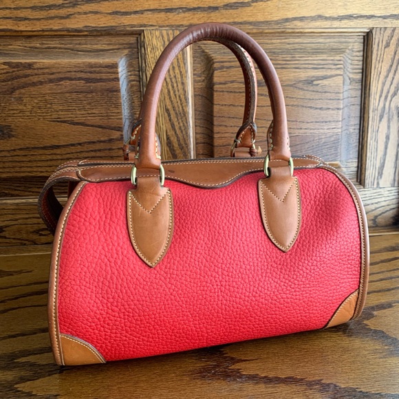 Original Vintage 90s Gladstone Dooney & Bourke Red Leather Luggage doctors Bag - Picture 2 of 10